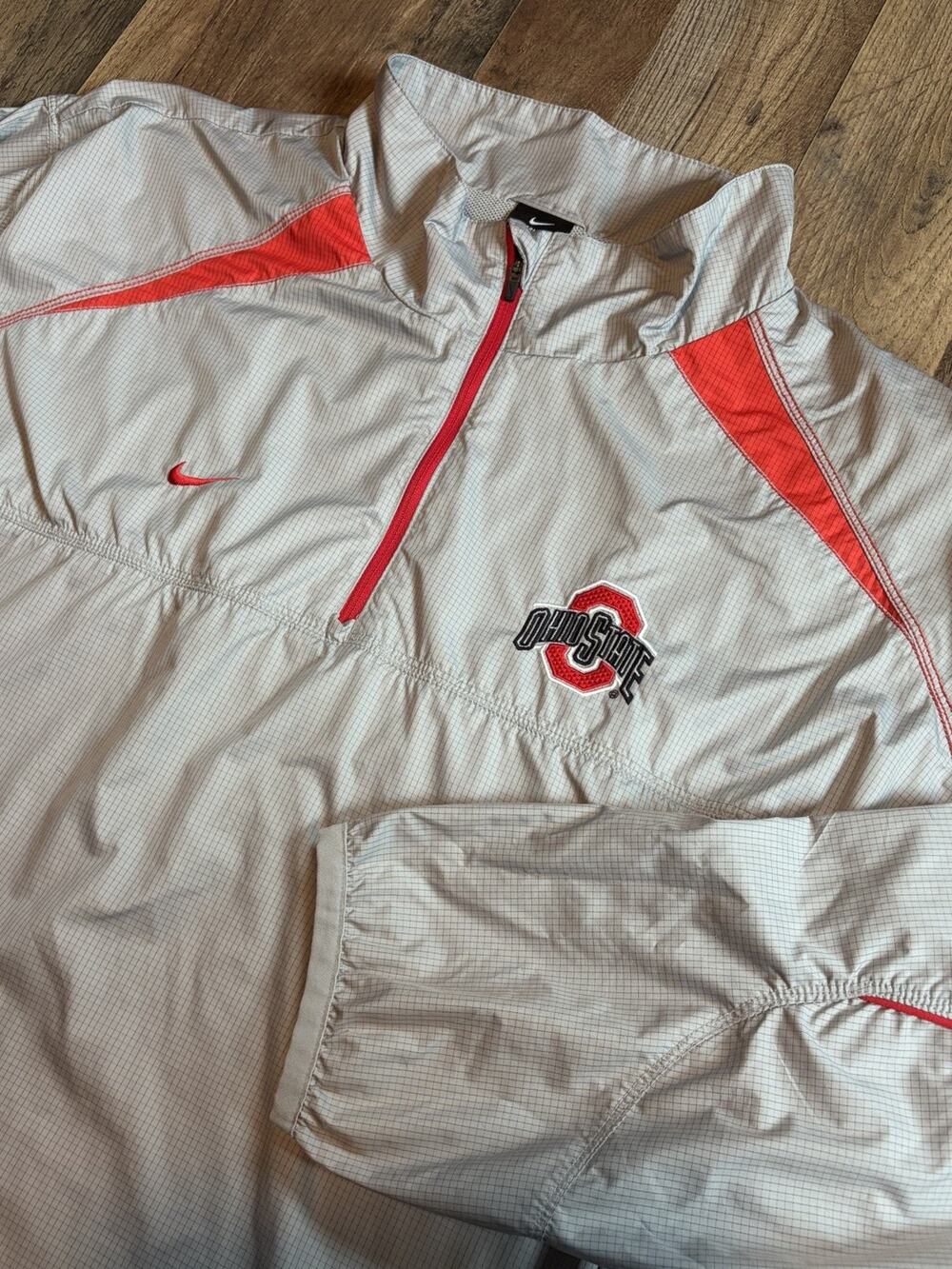 Nike Ohio State Buckeyes Storm Fit Jacket Sz XXL 1/4 Zip Pullover Windbreaker